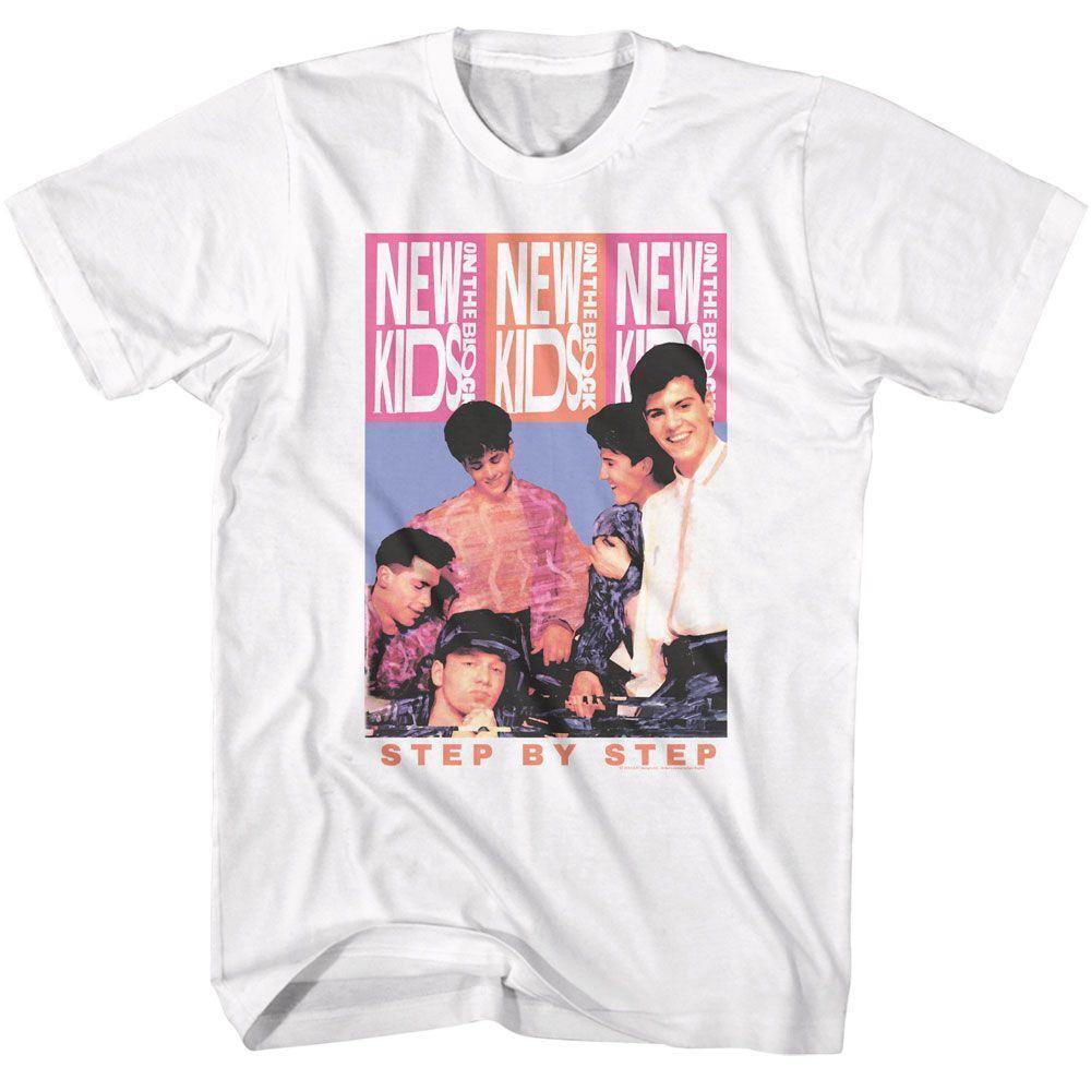 New Kids On The Block Triple Logo White T Shirt